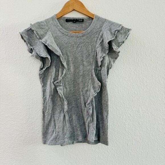 Veronica Beard Tops - Veronica Beard Gray Ruffle Detail Shirt Size XS